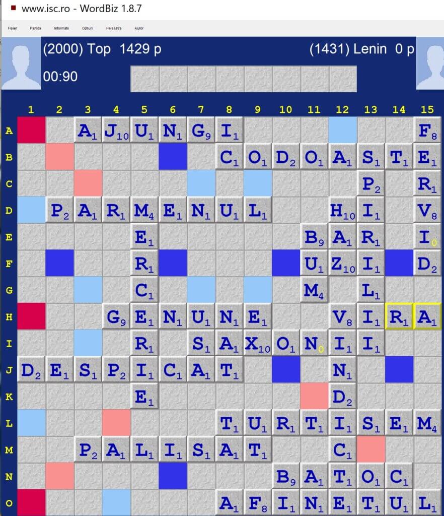 Scrabble Duplicat, Internet Scrabble Club, ISC, 11 noiembrie 2021