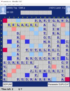 Scrabble Duplicat, Internet Scrabble Club, ISC, 27 noiembrie 2021